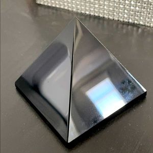 Black obsidian pyramid